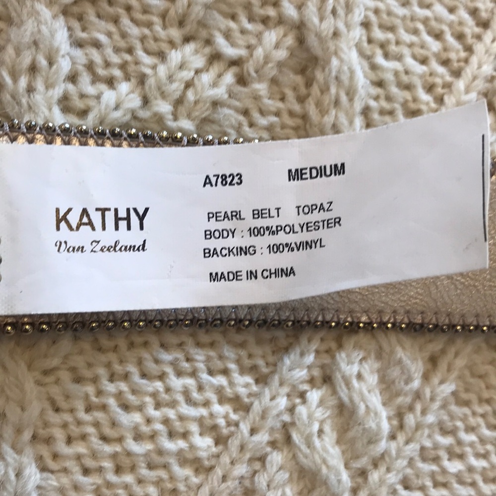 Kathy Van Zeeland pearl topaz vegan Belt Medium - Picture 8 of 8